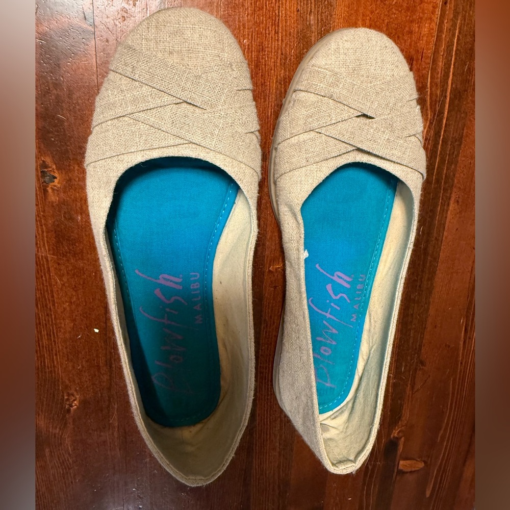 Blowfish Women's Canvas Slip On Beige Loafers